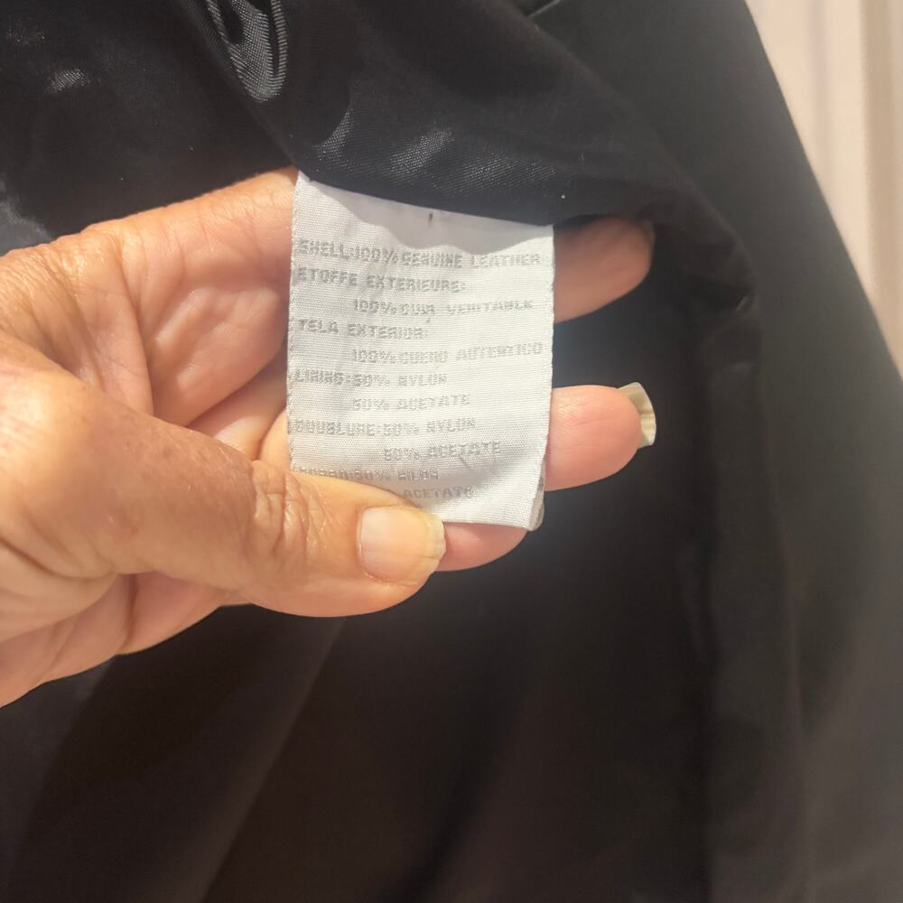 Elisabeth by Liz Claiborne Leather Coat Size XL Black - Picture 7 of 8